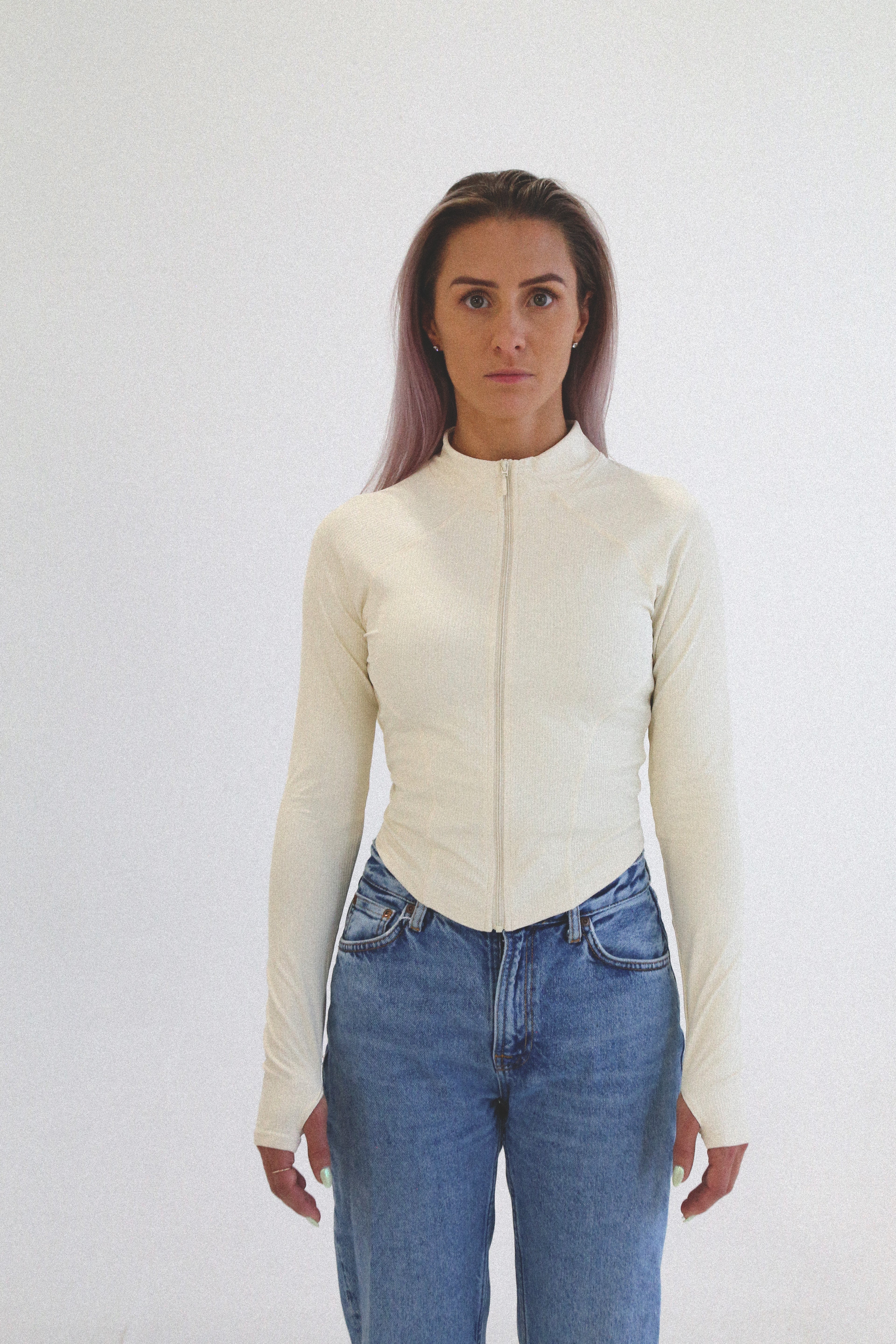 ALIGNED LONG SLEEVE ZIP – AMBER KROME