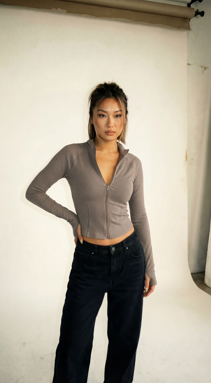 ALIGNED LONG SLEEVE ZIP